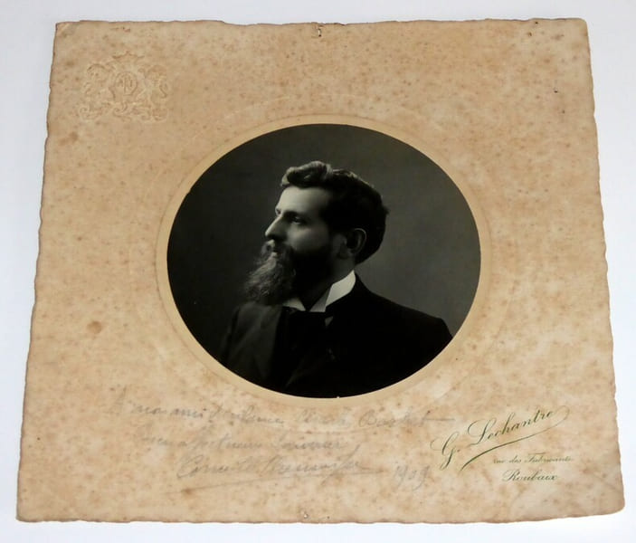 PHOTOGRAPHIE D&Eacute;DICAC&Eacute;E, SIGN&Eacute;E, TIRAGE ARGENTIQUE 1909. THEUNISSEN Corneille
