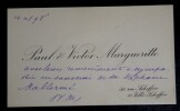 CARTE DE VISITE AUTOGRAPHE SIGNEE, 1898. MARGUERITTE Paul et Victor