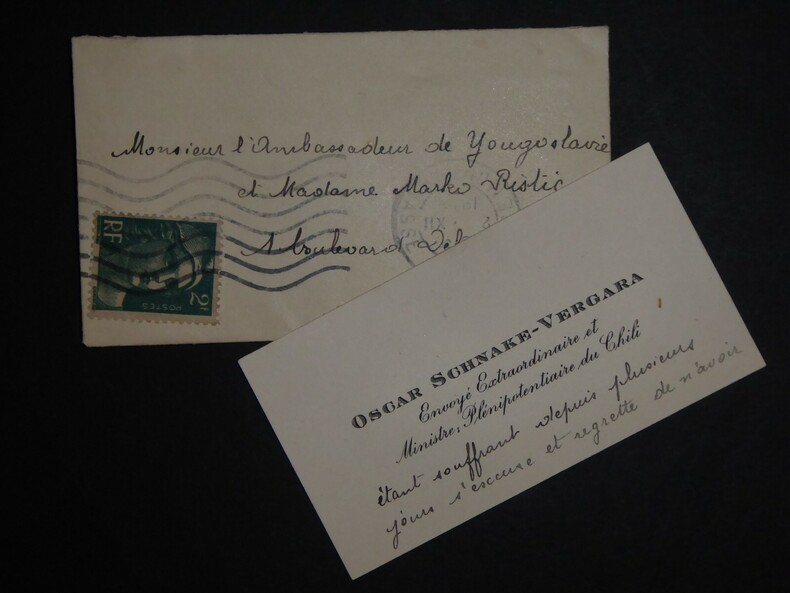 SCHNAKE VERGARA Oscar- CARTE DE VISITE &Agrave; Marko RISTIC, PROBL&Egrave;MES DE SANTE. Oscar Schnake Vergara