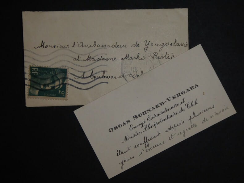 SCHNAKE VERGARA Oscar- CARTE DE VISITE &Agrave; Marko RISTIC, PROBL&Egrave;MES DE SANTE. Oscar Schnake Vergara