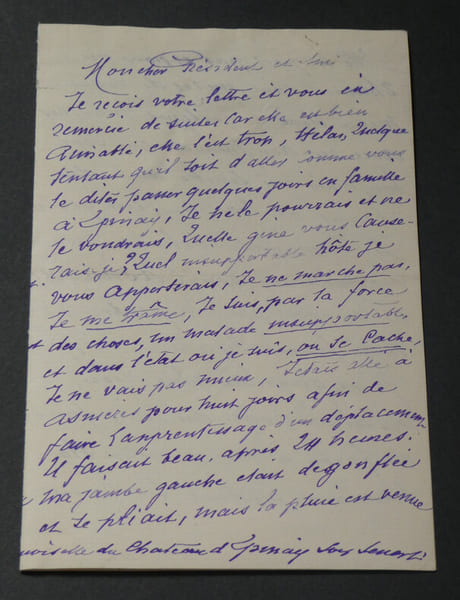 Gilles de SAINT GERMAIN, lettre autographe "Je ne marche pas, je me tra&icirc;ne". Gilles de SAINT GERMAIN