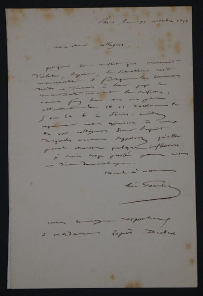 L&eacute;on FAUCHER, &Eacute;conomiste - LETTRE AUTOGRAPHE SIGN&Eacute;E PARIS 1850. L&eacute;on FAUCHER
