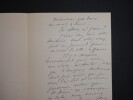 Eug&egrave;ne RAPP dessinateur RARE LETTRE AUTOGRAPHE SIGN&Eacute;E Mr. MONTORGUEIL Paris 1889. Eug&egrave;ne RAPP