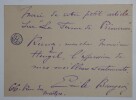 BOURGEOIS Emile - LETTRE AUTOGRAPHE SIGN&Eacute;E, OP&Eacute;RA COMIQUE de PARIS. Emile BOURGEOIS