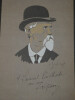 Auto portrait d'Emile Sevelinge &agrave; son ami Emile Thailhade. Emile Sevelinge
