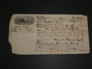 Connaissement Maritime 1834, de Bordeaux &agrave; Bayonne Navire La Marie 2 tampons. 