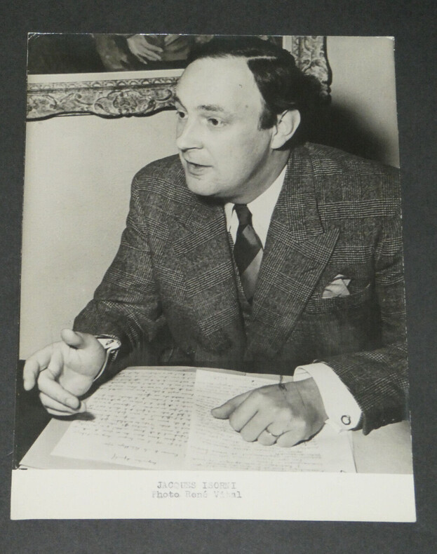 Jacques Isorni - Photographie 21,6 x 17,8 cm, par Ren&eacute; Vital. Jacques Isorni