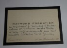 FORESTIER Raymond - CARTE DE VISITE &Agrave; Marko RISTIC, INVITATION D&Eacute;CLIN&Eacute;E, 1949. Raymond Forestier