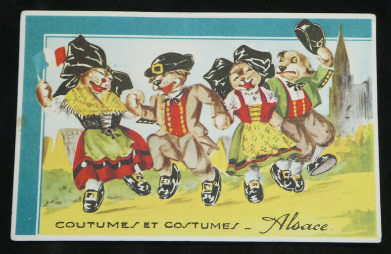 Lot de 18 cartes postales anciennes Coutumes et Costumes Alsace Bourgogne Paris. 
