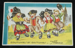 Lot de 18 cartes postales anciennes Coutumes et Costumes Alsace Bourgogne Paris. 