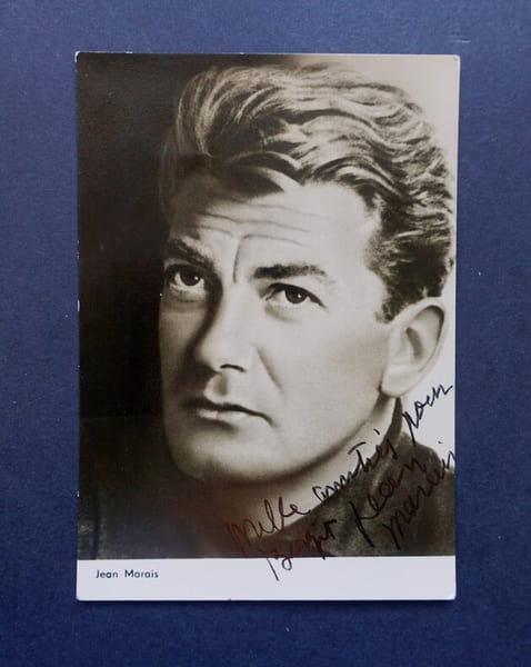 Jean MARAIS - Tirage argentique portrait sign&eacute; et d&eacute;dicac&eacute;. Jean MARAIS