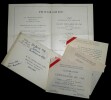 Ministre de l'&eacute;ducation Nationale - Invitation c&eacute;l&eacute;bration centenaire de 1848. Edouard Depreux