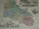 Lithographie couleur, Pas de Calais , dress&eacute; Vuillemin, Graveur ALES, 1876. Vuillemin ; ALES