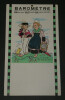 Barom&egrave;tre sur carton - Couple d'enfants - Objet publicitaire 1935 16 x 29 cm. 