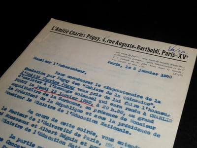 Auguste MARTIN - Lettre dactylographiée et signée à Marko Ristic - Commémoration Charles Péguy - Cahiers de la Quinzaine - 1950