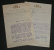 Georges Lecomte - Deux lettres dactylographi&eacute;es sign&eacute;es - 1924. Georges Lecomte