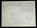 Carton d'invitation &agrave; une conf&eacute;rence adress&eacute; &agrave; M. et Mme Ristic (ambassadeur de Yougoslavie). Institut Fran&ccedil;ais d'Expansion et d'&Eacute;changes pour les ...