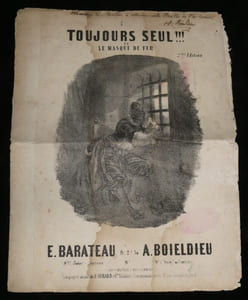 Partition dédicacée – Toujours seul (Masque de fer) Barateau Boieldieu 1864