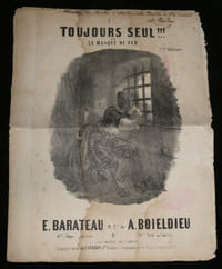 Partition dédicacée – Toujours seul (Masque de fer) Barateau Boieldieu 1864