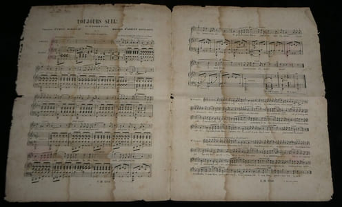 Partition dédicacée – Toujours seul (Masque de fer) Barateau Boieldieu 1864