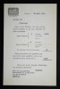 Bon de commande Herm&egrave;s Paris 19 septembre 1945. Herm&egrave;s