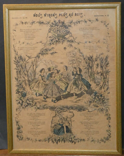 Gravure "Nous n'irons plus au bois" - PELLERIN N&deg;32 - Image d'&Eacute;pinal (1880/87). 
