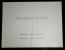 Carton d'invitation pour la C&eacute;r&eacute;monie du 11 novembre 1948, adress&eacute; &agrave; l'Ambassadeur de Yougoslavie, Marko Ristic. Jacques Dumaine