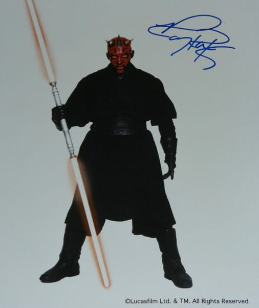 Ray PARK - PHOTOGRAPHIE STAR WARS DE DARTH MAUL SIGN&Eacute;E &Agrave; LA MAIN 25,7 X 20,2 CM. Ray PARK