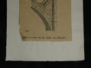 Sur un arc-boutant de la cath&eacute;drale de Chartres - Dessin original sign&eacute;. Louis Henri Laffill&eacute;e