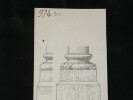 Dessin original sign&eacute; - Base orn&eacute;e de griffes. Louis Henri Laffill&eacute;e
