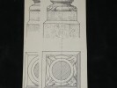 Dessin original sign&eacute; - Base orn&eacute;e de griffes. Louis Henri Laffill&eacute;e