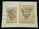 Chapiteaux Saint-Vital & Saint-Laurent — Dessin original sign&eacute;. Louis Henri Laffill&eacute;e