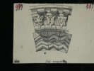 Voussoir normand (XIIe s.) & D&eacute;tail d'une archivolte en Normandie — Dessin original sign&eacute;. Louis Henri Laffill&eacute;e
