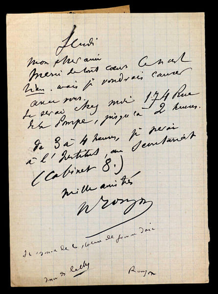 Henry ROUJON, Essayiste - LETTRE AUTOGRAPHE SIGN&Eacute;E + COUPURE DE JOURNAL. Henry ROUJON