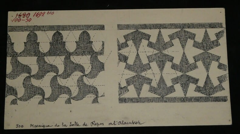 Mosa&iuml;que de l'Alhambra, &agrave; Grenoble — Dessin original sign&eacute;. Louis Henri Laffill&eacute;e