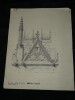 Couronnement du double bas c&ocirc;t&eacute; de l'&eacute;glise Saint-S&eacute;verin &agrave; Paris — Dessin original sign&eacute;, encre vers 1930. Louis Henri Laffill&eacute;e