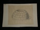 Repr&eacute;sentation sch&eacute;matique d'une coupole appareill&eacute;e, avec oculus — Dessin original sign&eacute;. Louis Henri Laffill&eacute;e