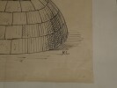 Repr&eacute;sentation sch&eacute;matique d'une coupole appareill&eacute;e, avec oculus — Dessin original sign&eacute;. Louis Henri Laffill&eacute;e