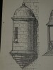 Tourelle d'angle et Lanterneau — Dessin original sign&eacute;, encre vers 1930. Louis Henri Laffill&eacute;e