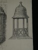 Tourelle d'angle et Lanterneau — Dessin original sign&eacute;, encre vers 1930. Louis Henri Laffill&eacute;e