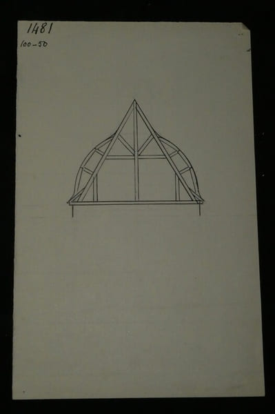 Toiture conique du XV &egrave; transform&eacute;e – Dessin original sign&eacute;, encre vers 1930. Louis Henri Laffill&eacute;e
