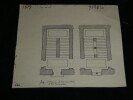Plan de l'escalier du ch&acirc;teau de Montal - Dessin original sign&eacute;. Louis Henri Laffill&eacute;e