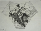 Eau-forte XIXe - L'&Eacute;ducation d'Achille d'apr&egrave;s E. DELACROIX - Berthault / Cadart. Eug&egrave;ne Delacroix (d'apr&egrave;s) ; Lucien Berthault (graveur)