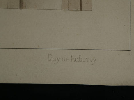 Dessin d'Architecture Original Lavis - Maison de François Ier - Guy de Rubercy XIXe. Guy de Rubercy