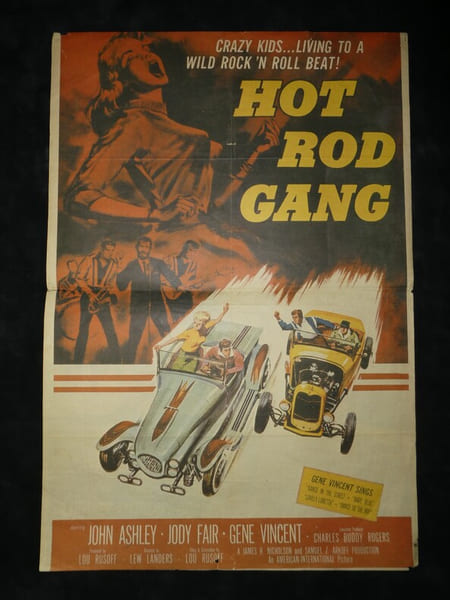 Affiche Originale US - HOT ROD GANG - Gene Vincent - One Sheet - 1958. Gene Vincent