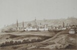 Dessin Original XIXe - Lavis S&eacute;pia - Vue de Col&eacute;ah (Alg&eacute;rie) - Orientalisme. 