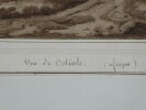 Dessin Original XIXe - Lavis S&eacute;pia - Vue de Col&eacute;ah (Alg&eacute;rie) - Orientalisme. 