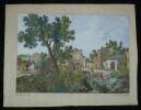 Gravure Ancienne XVIIe - Paysage Anim&eacute; - Gabriel Perelle - Rehauss&eacute;e &agrave; la main. Gabriel Perelle (1604-1677)