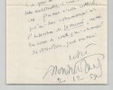 Henry de Montherlant - Lettre autographe sign&eacute;e &laquo; Le r&ecirc;ve de ma vie &raquo; 1954. Henry de Montherlant