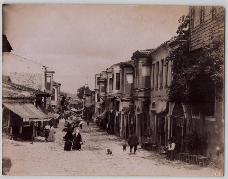 Guillaume Berggren - Photographie originale d'&eacute;poque - XIXe - Rue de Scutari. Guillaume Berggren